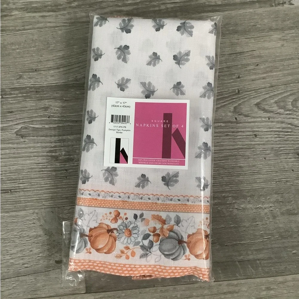 Harvest Fall Holiday Set of 12 Heavy Duty Fabric Stain Proof Napkins